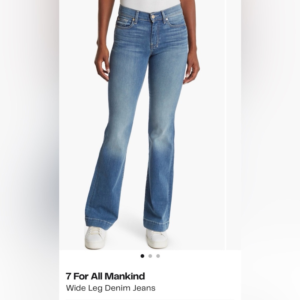 7 For All Mankind Light Blue Boot Cut Jeans - Picture 2 of 5